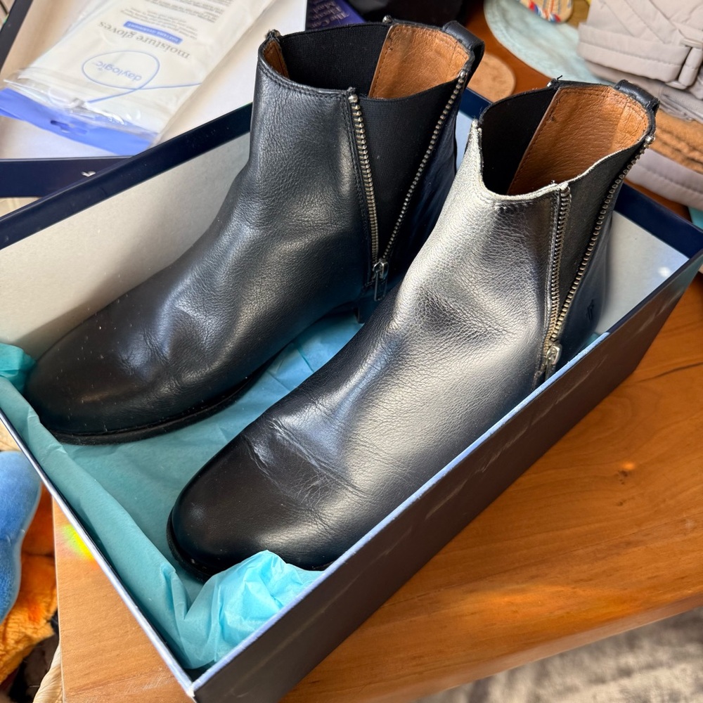 Frye Black Leather Ankle Booties - Picture 2 of 16